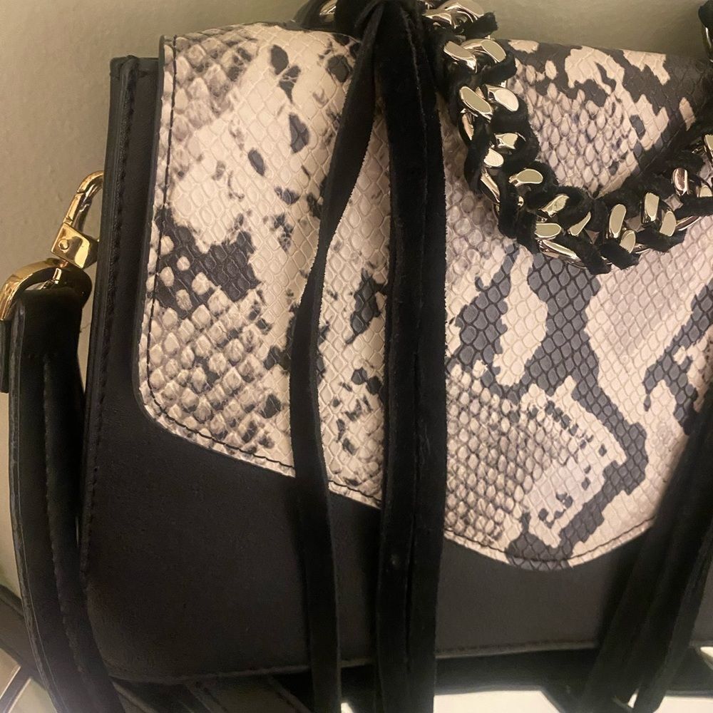 MINI BAG SNAKESKIN FRINGE AND CHAIN